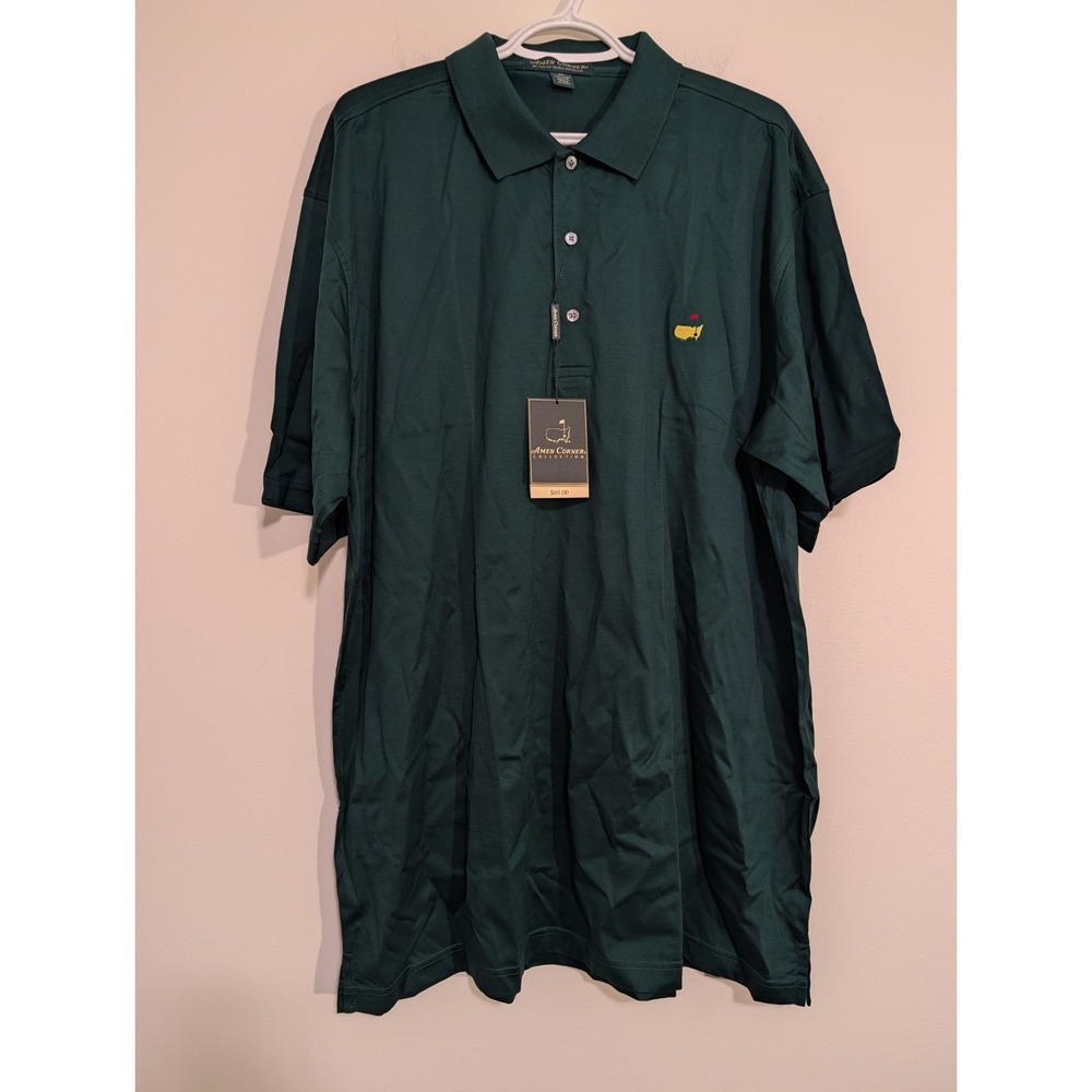 Masters Collection Mens XL Golf Polo Shirt Amen Corner Pima Cotton Green Logo